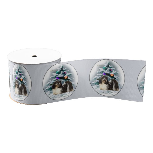 Shih Tzu Christmas Ripsband (Spule)