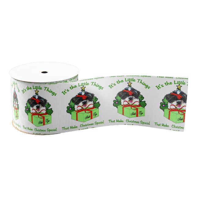 Shih Tzu Christmas Ripsband (Spule)