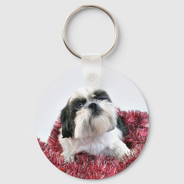 Shih Tzu Christmas Schlüsselanhänger (Vorderseite)