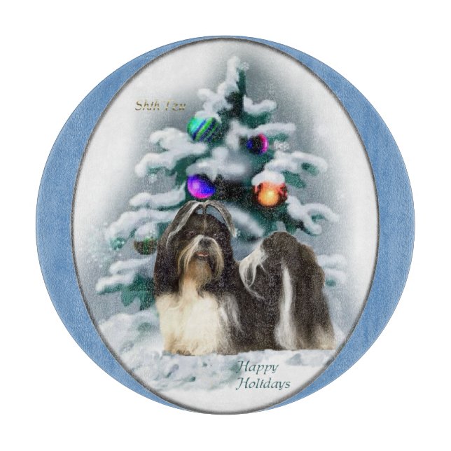 Shih Tzu Christmas Schneidebrett (Vorderseite)