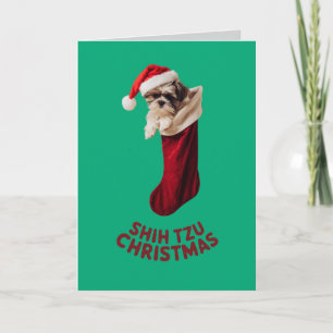 Shih Tzu Christmas Strumpf Karte