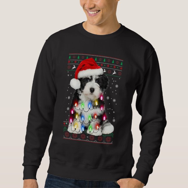 Shih Tzu Christmas Sweater Tree Lights Shih Tzu Ch Sweatshirt (Vorderseite)