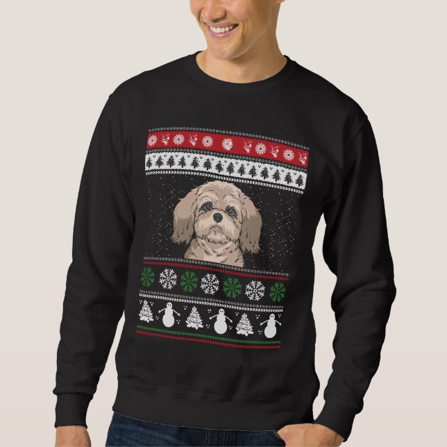 Shih Tzu Christmas Sweatshirt (Vorderseite)