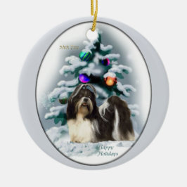 Shih Tzu Christmas Tree Ornaments Keramikornament