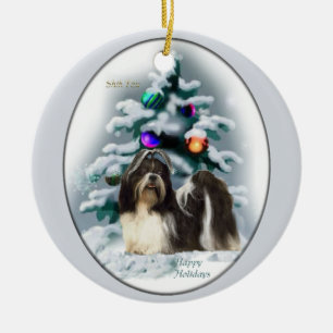 Shih Tzu Christmas Tree Ornaments Keramikornament
