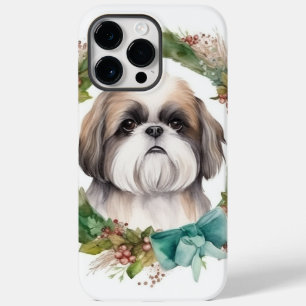 Shih Tzu Christmas Wreath Festivals Case-Mate iPhone 14 Pro Max Hülle