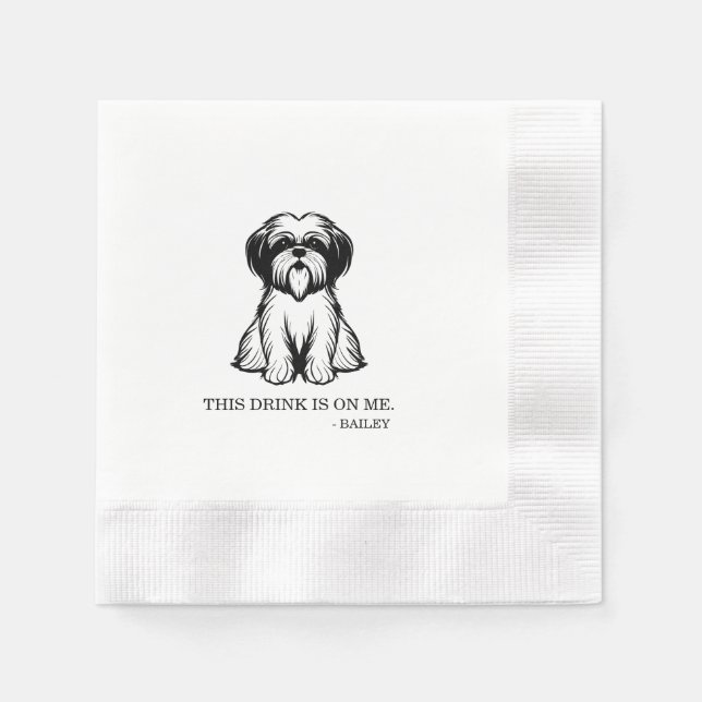 Shih Tzu Cocktail Napkin Serviette (Vorderseite)