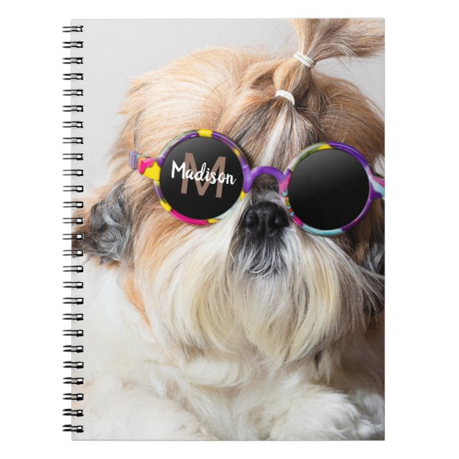 Shih Tzu Cool lustiges niedliches Foto Custom Mono Notizblock (Vorderseite)