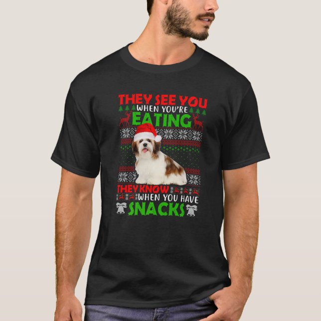 Shih Tzu, die Sie sehen, wenn Sie zu fressen Weihn T-Shirt (Vorderseite)