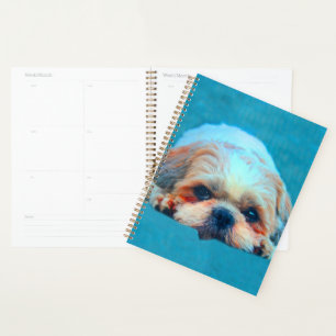 Shih Tzu Dog Aquarellkunst Portrait Planer
