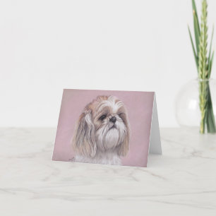 Shih tzu Dog Art Note Card Karte