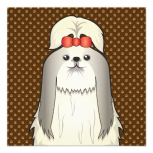 Shih Tzu Dog Cartoon Paws Fotodruck