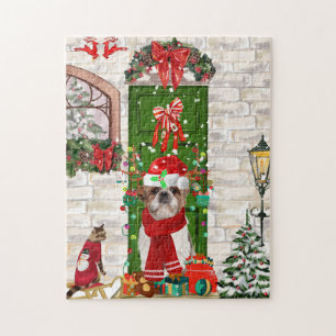 Shih Tzu Dog Christmas Puzzle