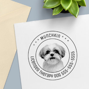 Shih Tzu Dog Foto Runde Permastempel