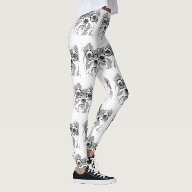 Shih Tzu Dog Glasses Leggings (Rechts)
