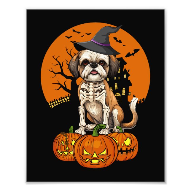 Shih Tzu Dog Halloween Fotodruck (Vorne)