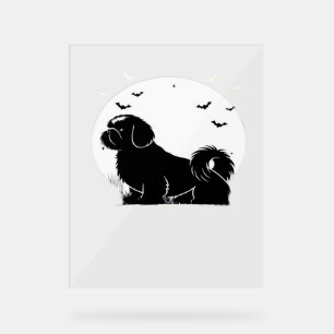 Shih Tzu Dog - Halloween Moon Silhouette Classic T Acrylschild