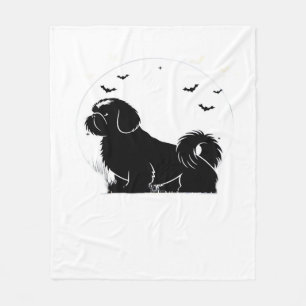 Shih Tzu Dog - Halloween Moon Silhouette Classic T Fleecedecke