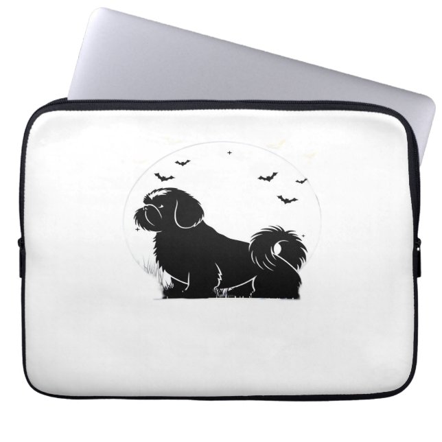 Shih Tzu Dog - Halloween Moon Silhouette Classic T Laptopschutzhülle (Vorderseite)