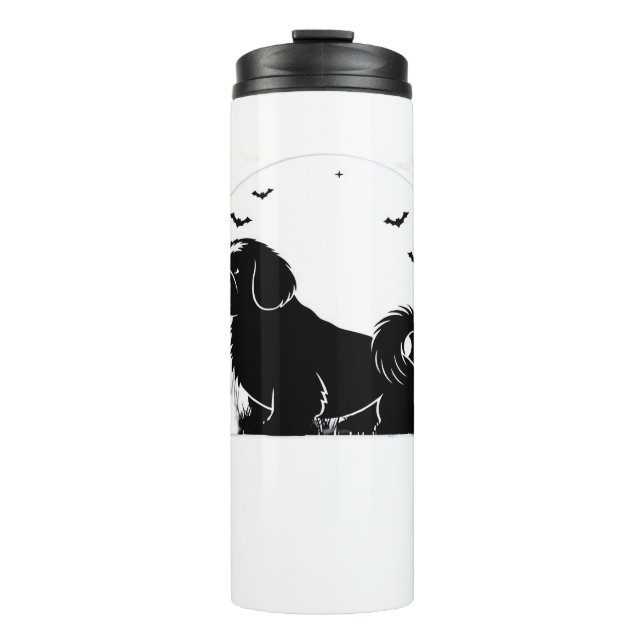 Shih Tzu Dog - Halloween Moon Silhouette Classic T Thermosbecher (Vorderseite)
