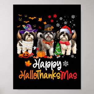 Shih Tzu Dog Halloween Weihnachtsgeschenk Hallowee Poster