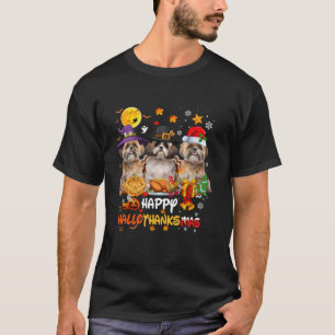 Shih Tzu dog Happy Halloween Erntedank Merry Ch T-Shirt