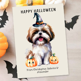 Shih Tzu Dog Happy Halloween Feiertagskarte