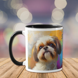 Shih Tzu Dog Impressionistisch Paint Tasse