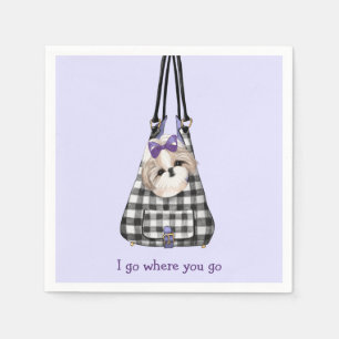 Shih Tzu Dog in einem Beutel Beschreibung Serviette