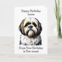 Shih Tzu Dog liebt Personalisierten Geburtstag