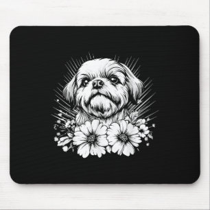 Shih Tzu Dog Lover Retro Style Tattoo Mousepad