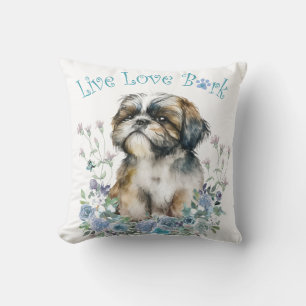 Shih Tzu Dog Mama Floral Kissen