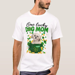 Shih Tzu Dog Mama Irish Green Kleeblatt St Patrick T-Shirt