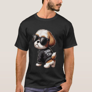 Shih Tzu Dog Men Kids Boys Girls Mama Vater Fett T-Shirt