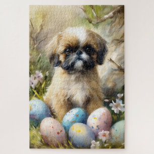 Shih Tzu Dog mit Ostereier Urlaub Puzzle