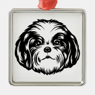 Shih Tzu Dog Ornament Aus Metall