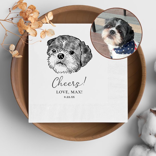 Shih Tzu Dog Personalisiert Cheers Napkins Serviette (Von Creator hochgeladen)