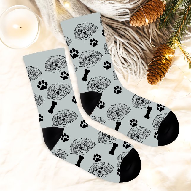 Shih Tzu Dog Personalisiert Zeichnend Hand Socken (Von Creator hochgeladen)