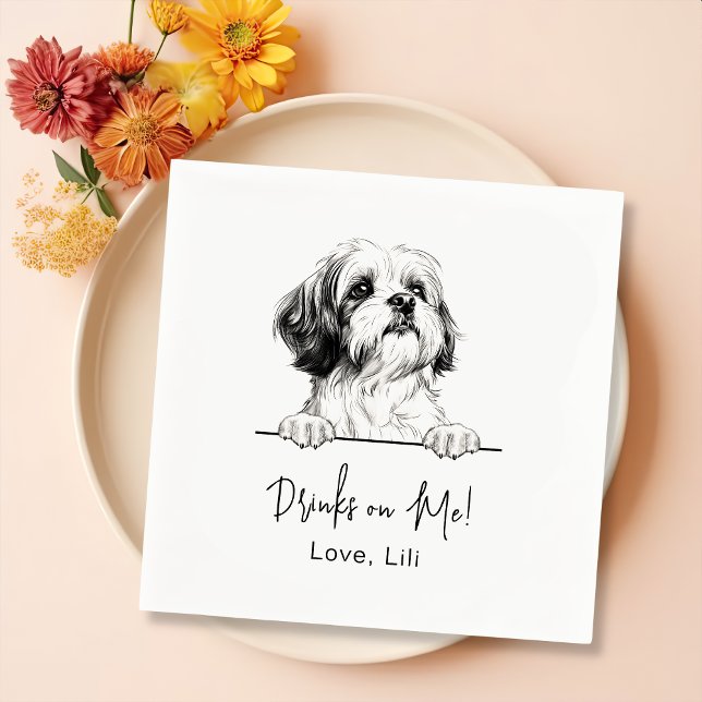 Shih Tzu Dog Personalisierte Getränke auf mir Serviette (Von Creator hochgeladen)