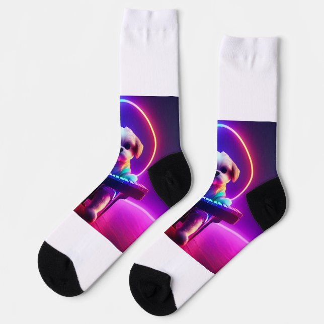 shih tzu dog piano spielen socken (Linkes Detail)