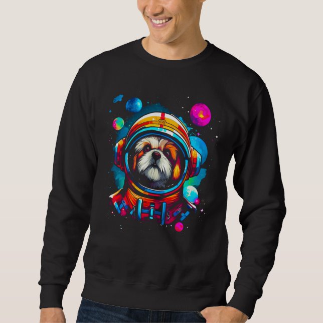 Shih Tzu Dog Planet Space Sweatshirt (Vorderseite)