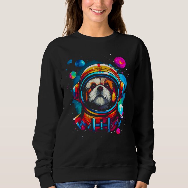 Shih Tzu Dog Planet Space Sweatshirt (Vorderseite)