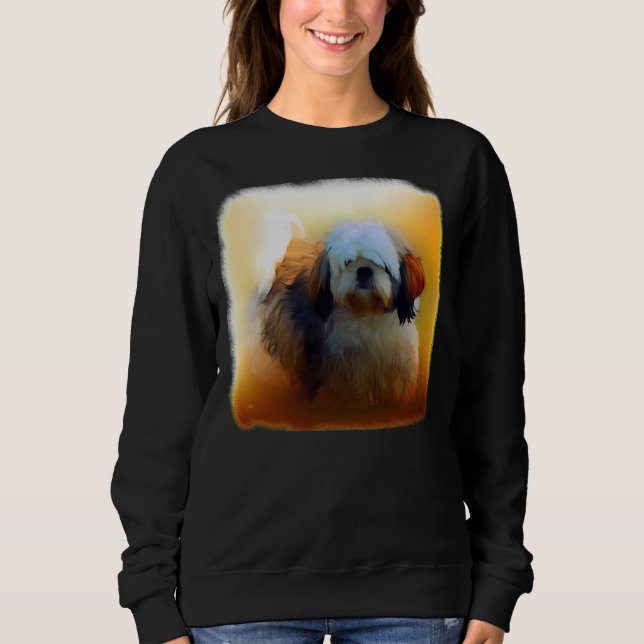 Shih Tzu Dog Portrait Sweatshirt (Vorderseite)