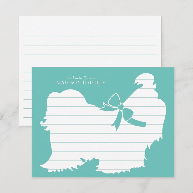 Shih-Tzu Dog Puppy Long Hair Dankeskarte (Vorne/Hinten)