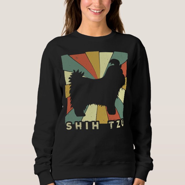 Shih Tzu Dog Retro Vintag Sweatshirt (Vorderseite)