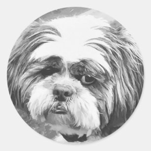 SHIH TZU DOG RUNDER AUFKLEBER