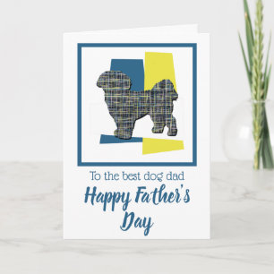 Shih Tzu Dog Silhouette TriColor Vatertag Karte