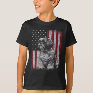 Shih Tzu Dog Vater 4. Juli Patriotic Usa Indepen T-Shirt