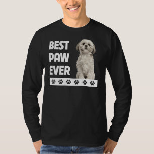 Shih Tzu Dog Vater Vathers Day Best Paw Ever Doggy T-Shirt