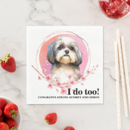 Shih Tzu Dog Wedding Napkins mit Hunde Foto Serviette